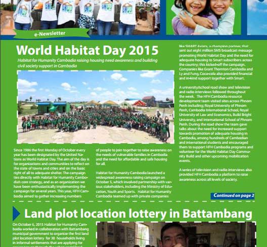 World Habitat Day 2015